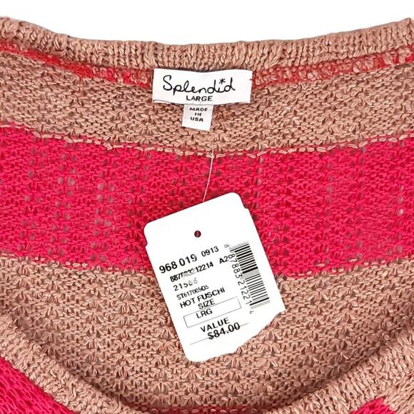 Splendid Stripe Sweater Scoop Neck Lightweight Knit - Picture 6 of 8